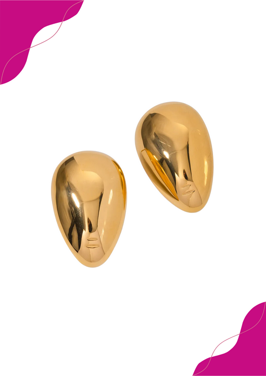 Aretes De Gotas De Oro